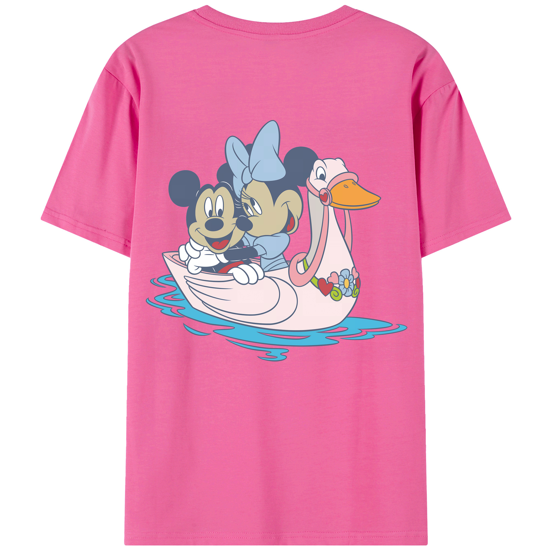 （画像用） ミッキーマウス Mickey Mouse レディース半袖Tシャツ(バックプリント)